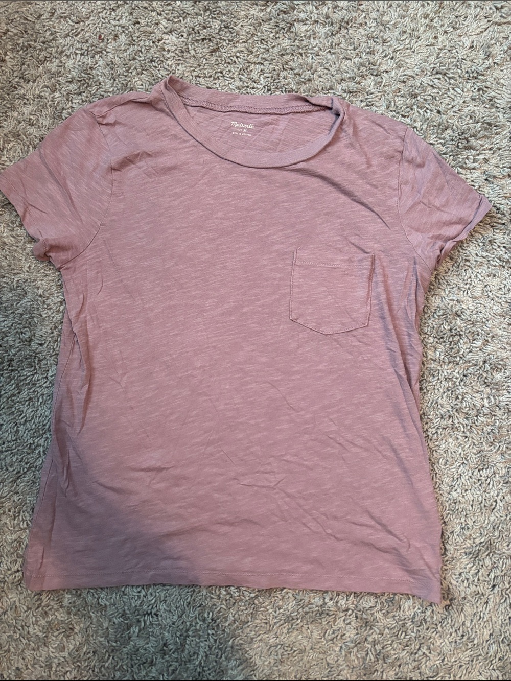 Madewell Short Sleeve Pocket Tee in Mauve Pink